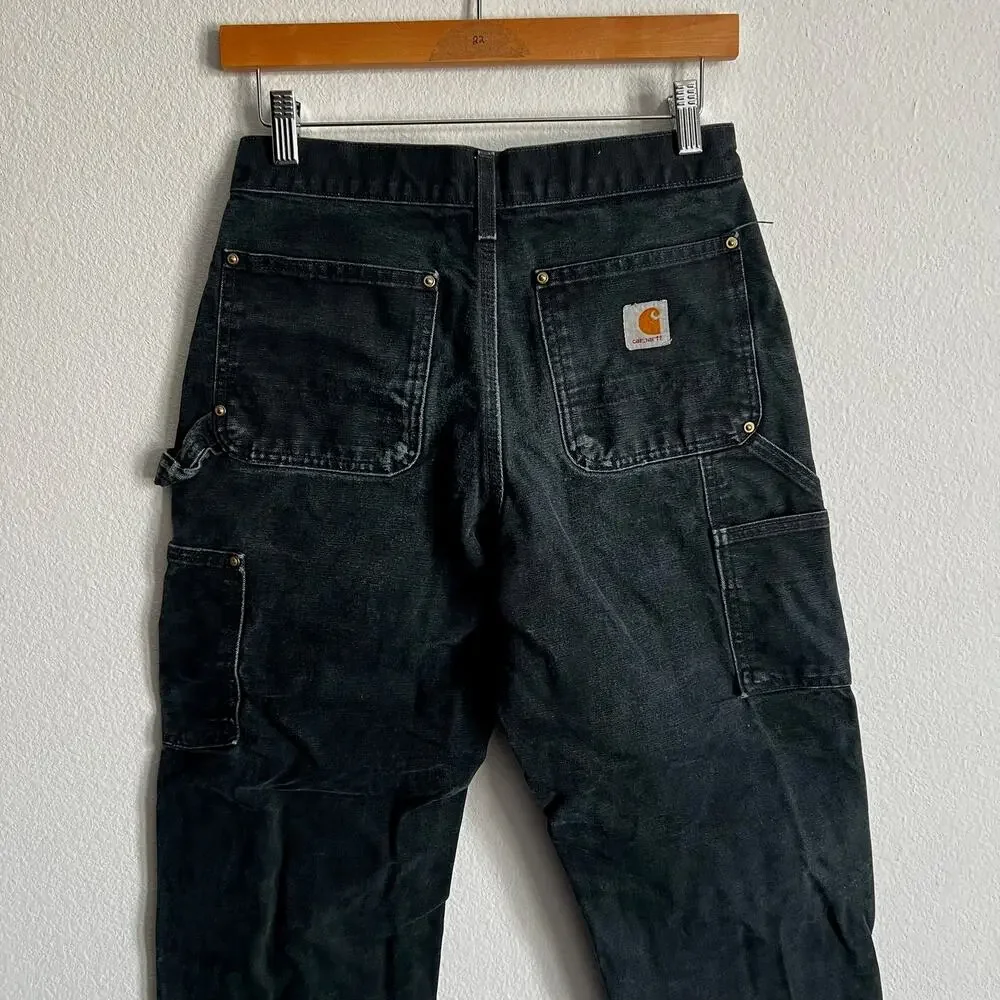 Carhartt B01 BLK faded black double knee work wear carpenter pants
